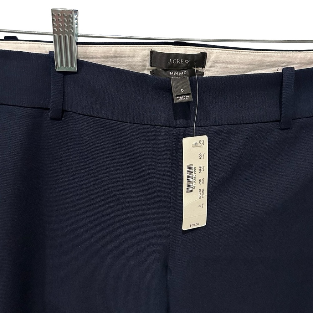 J. Crew Minnie pants in stretch twill navy blue new with tag women’s 0 - Picture 5 of 6